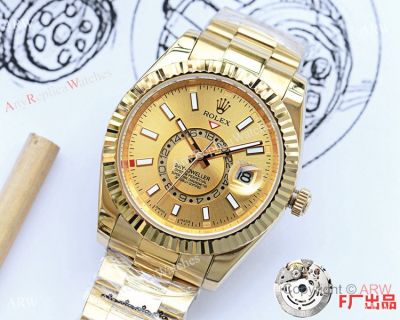 NEW UPGRADED Rolex Sky-Dweller Yellow Gold Watches 41mm